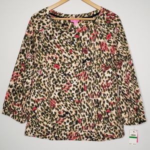 Betsey Johnson Girly Camo Pj Loungewear Top